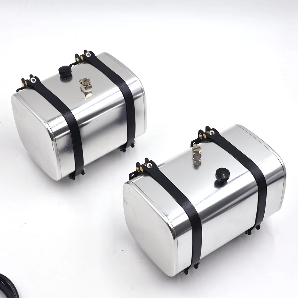 Serbatoio dell'olio idraulico multi-spec in metallo con tubo dell'olio per 1/14 Tamiya RC Truck Scania 770S Actros 3363 Volvo FH16 750 MAN Car Part