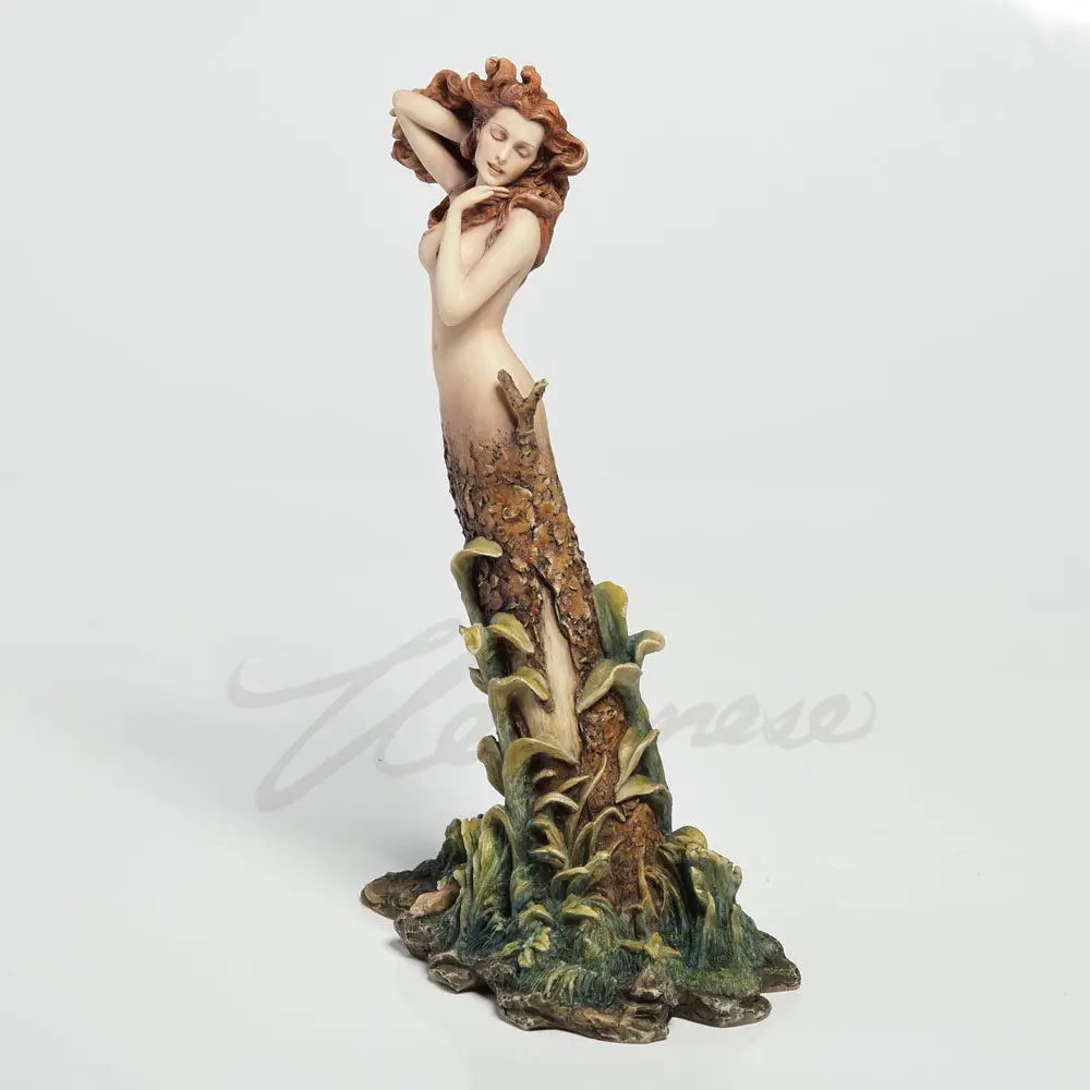 Forest Dryad Tree Nymph Resin Figurine Goddess Statue Nature Spirit Elf Sculpture Vintage Home Decor Desktop Art Ornament Gift