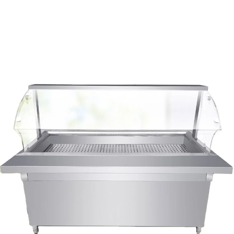 Wholesale Food Warmer Display 4/5 Pans Restaurant Stainless-steel 201/304 Bain Marie Food Warmer with Glass