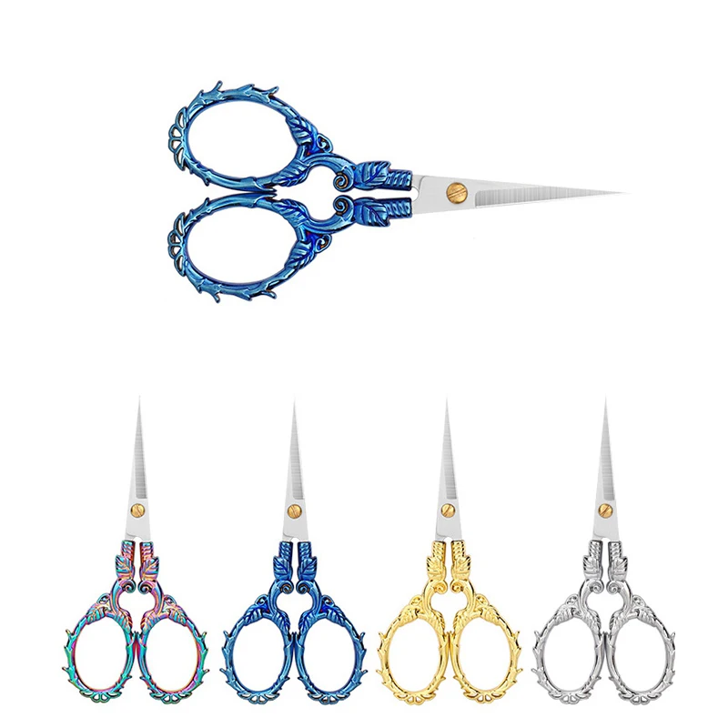 Vine Shape Retro Scissors Antique Black Vintage Cute Small For Sewing Cross Stitch Scissor  Thread Cutting DIY Fabric Shears