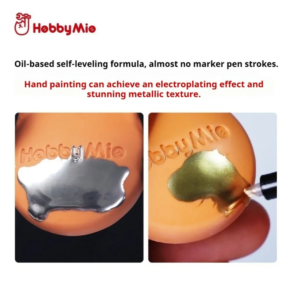 HobbyMio Super Metallic Marker Stift, ölbasierend, galvanisierter Effekt für Kunststoff, Harz, Metall, Modellbausatz, Farbstift, Hobby, DIY – Detail 3