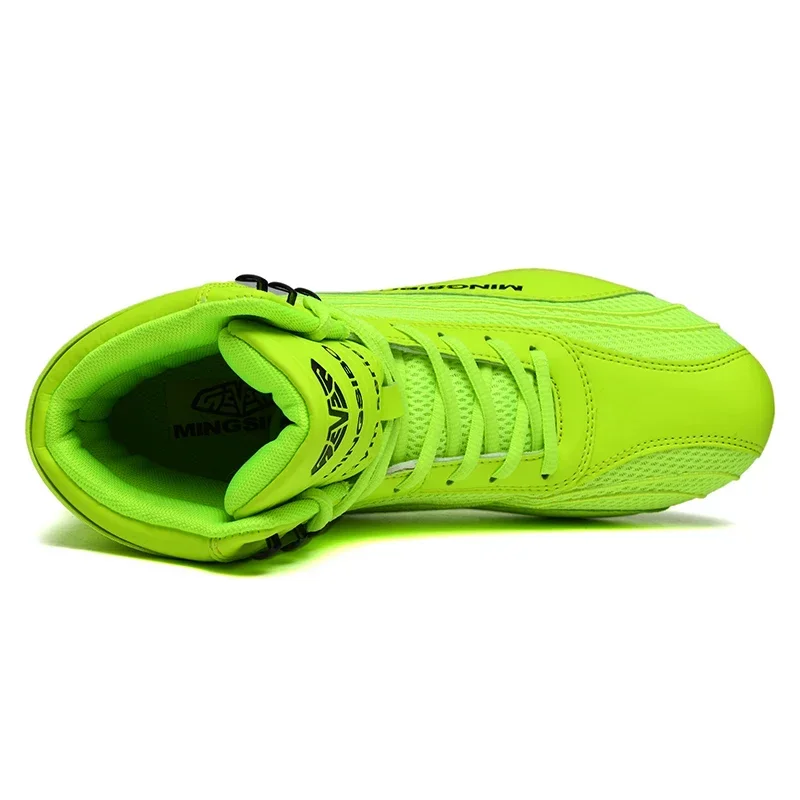 Professional Boxing Sneakers Men Women Breathable Gym Shoes Unisex Pink Green Big Boy Wrestling Shoes Designer Fighting Boots