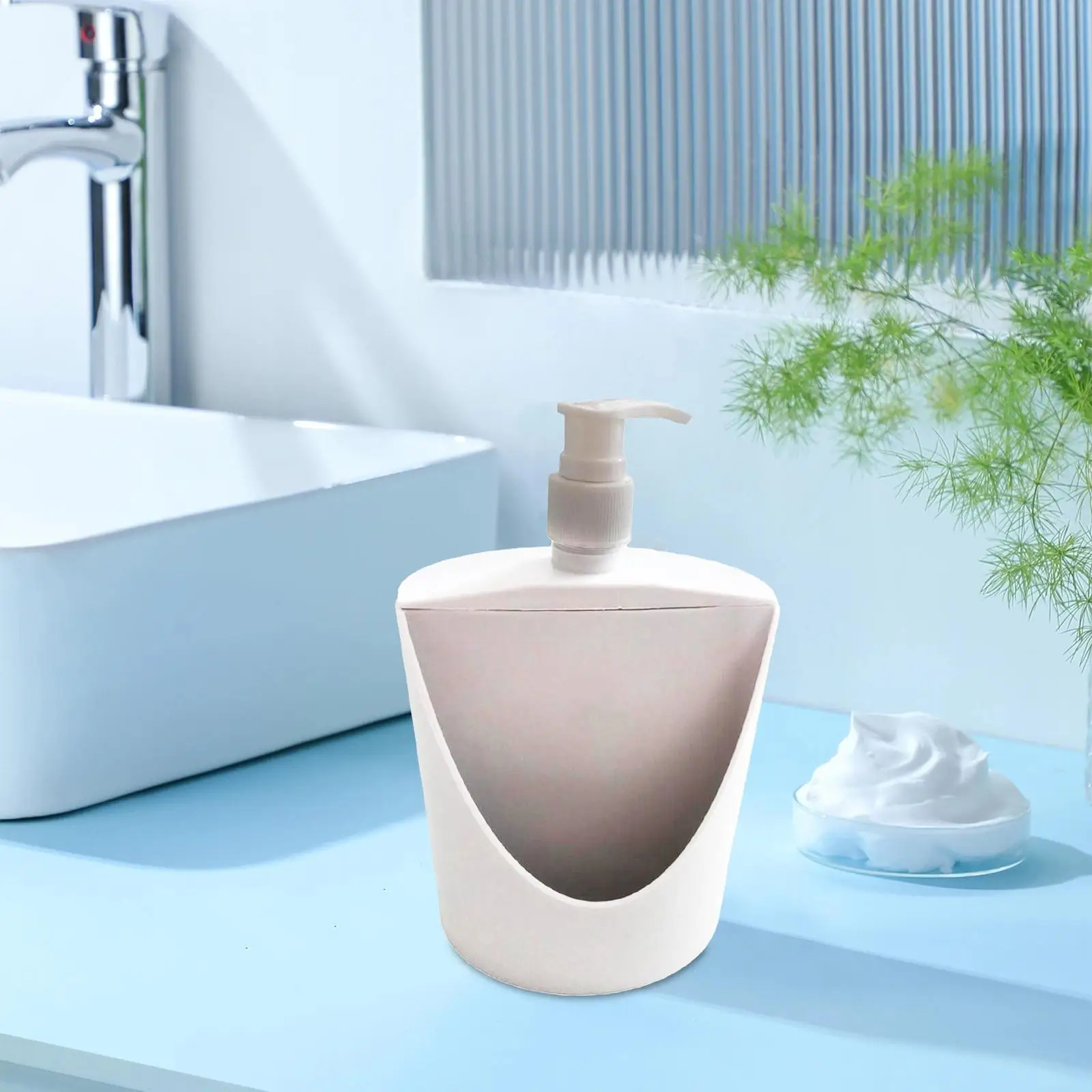 Kitchen Soap Dispenser with Sponge Holder, Hand Soap Pump Bottle 500ml Multipurpose 2 in 1 Soap Dispensing for Hotel Bar Cafe