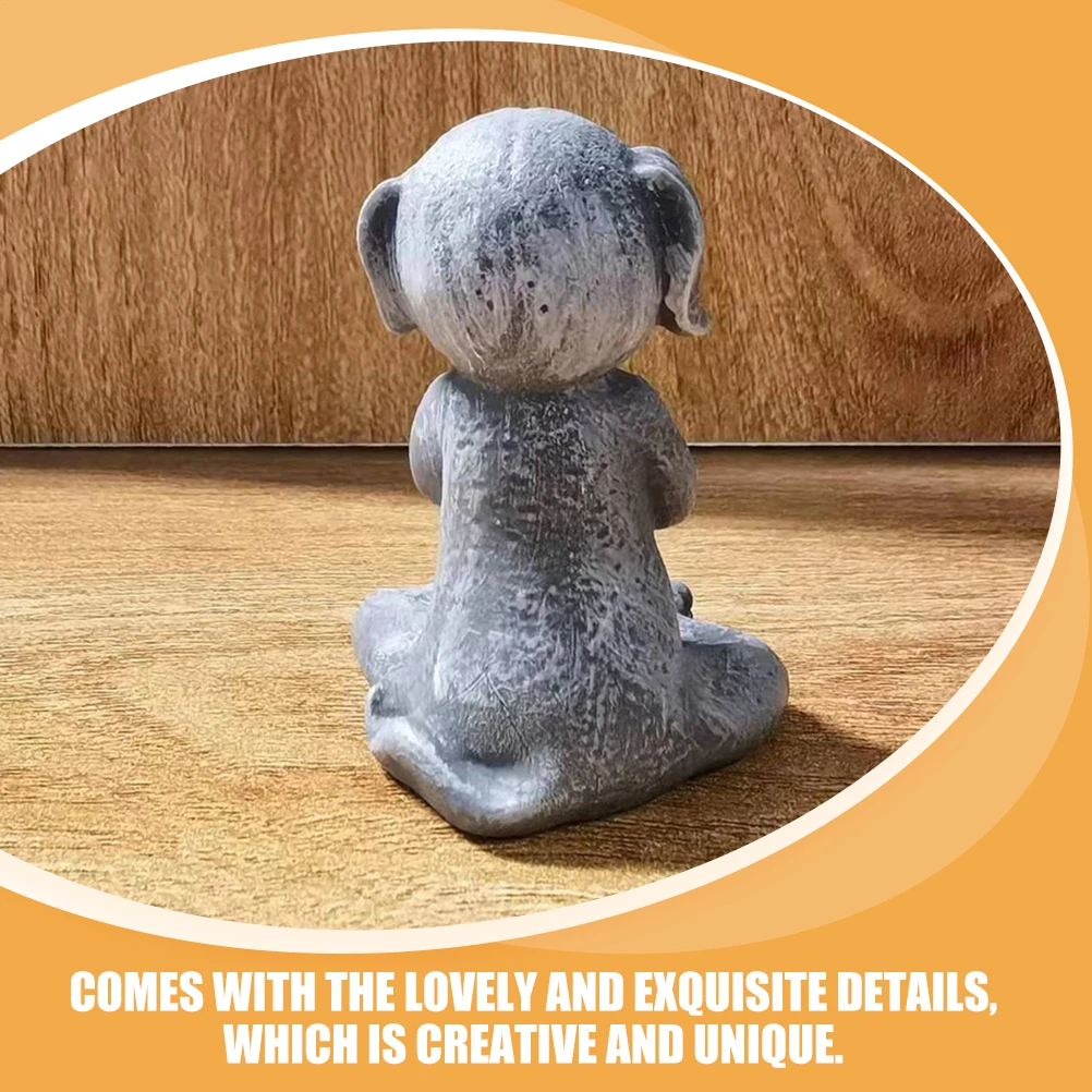 

2pcs Meditation Statue PVC Garden Ornament Funny Yard Decoration Tiny Dog Figurine Animal Sculptures Outdoor Lawn Dog Craft