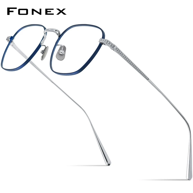 

FONEX Pure Titanium Eyeglasses Frame Women 2023 Retro Trendy Design Square Glasses Eyewear N-015R