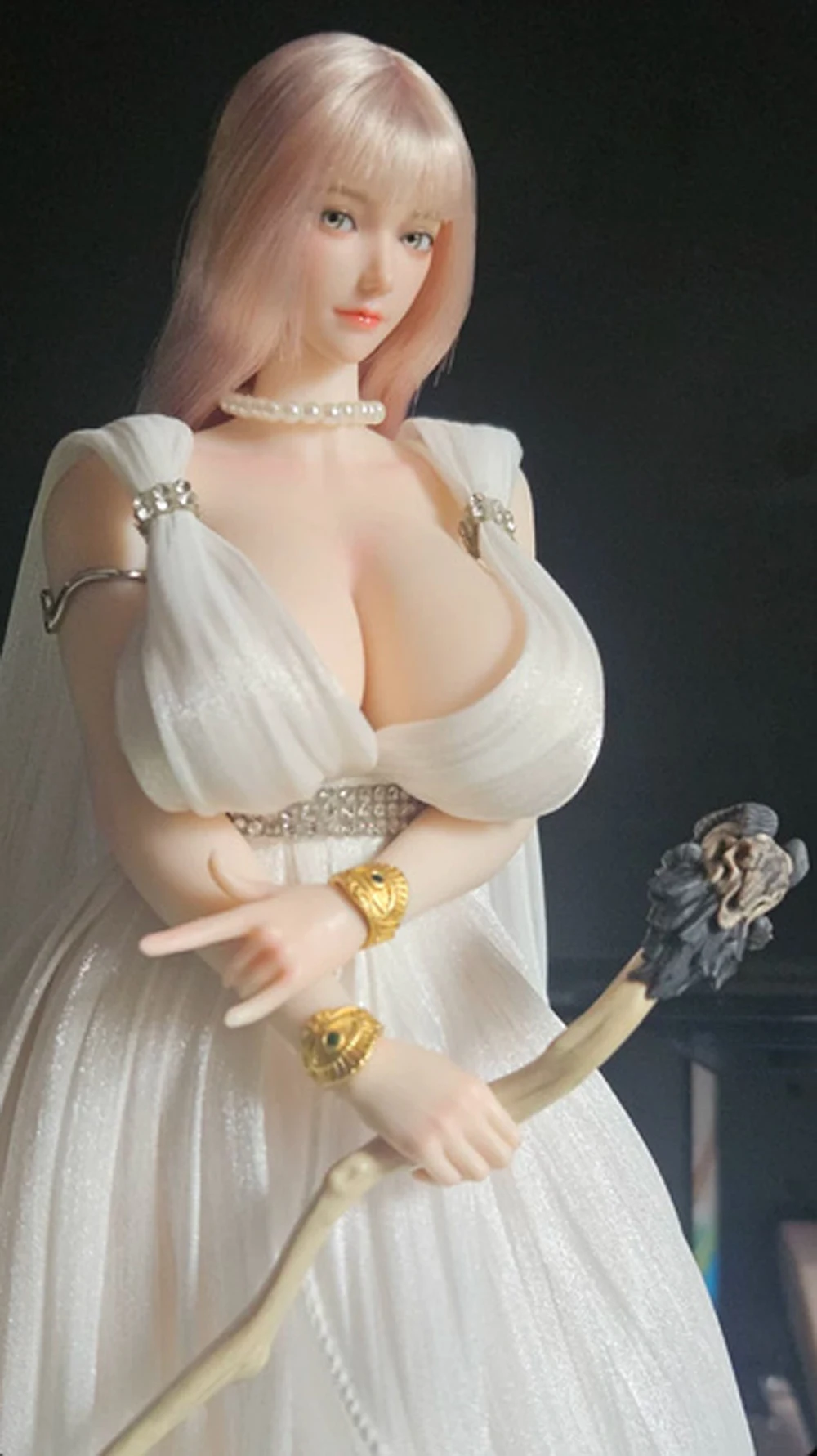PawPaw Doll DK001A 1/6 Female Seamless Body Plump Oversize Breast Makeup Platinum Silicone 12'' Soldier Action Figure Body