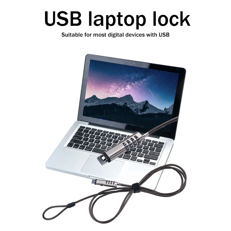 USB Password Lock Computer Lock Password Protection Anti-Theft Lock Universal Laptop Computer Password Lock