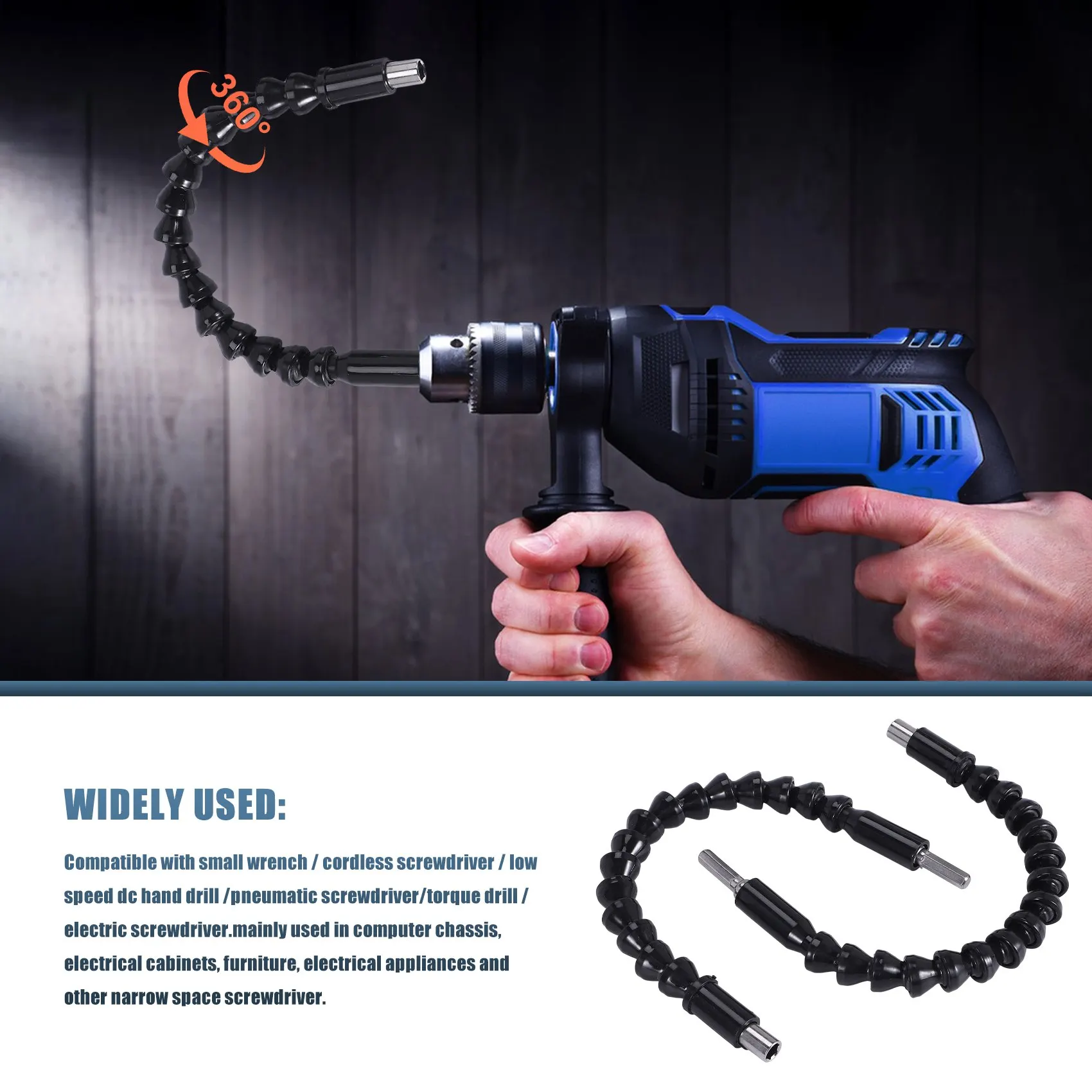 AT16 ยืดหยุ่น เจาะ Extension Hex Shank เจาะ Nut Driver ชุด Bit, 3 ชิ้น Universal ซ็อกเก็ตอะแดปเตอร์ชุด, ไขควงชุด Bit