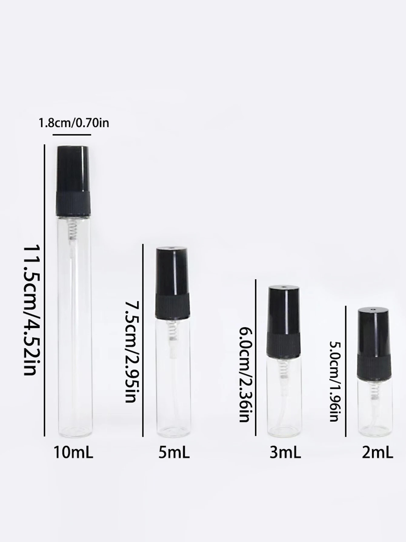 8 قطع 2 مل زجاجة رذاذ زجاجية، زجاجة عطر محمولة 3 مل، حاوية مستحضرات تجميل فارغة قابلة لإعادة الملء 5 مل، زجاجة سفر كولونيا 10 مل