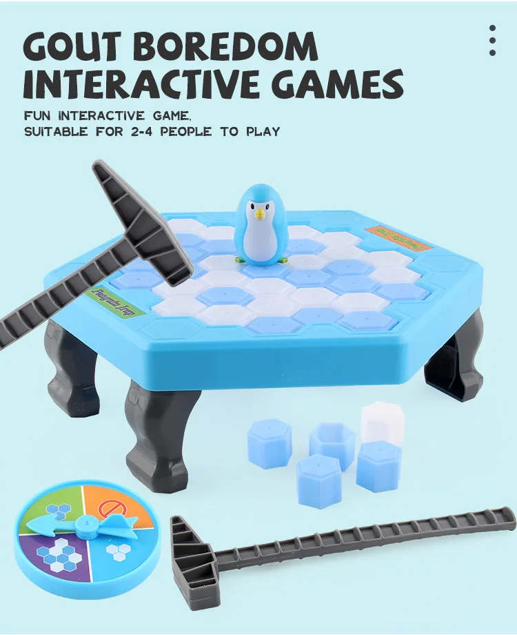 Pinguin-Eisbrecher-Tischspiel, interaktives Puzzle-Spielzeug für Eltern und Kinder, Partyspiel für Kinder, Familienspiele, Geburtstagsgeschenk-Spielzeug – Detail 3