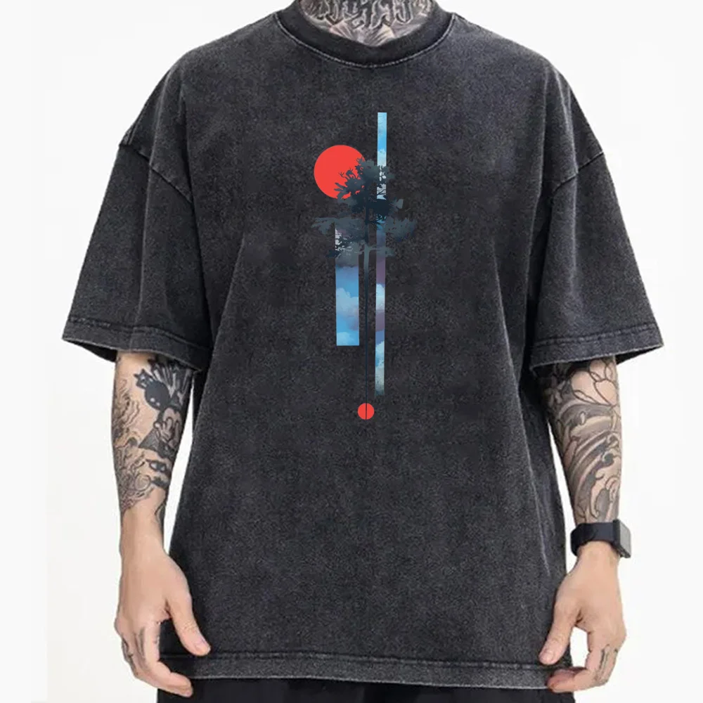 Tops & Tees Abstract Natural Mother Day Short Sleeve 100% Cotton Crew Neck Mens Washed T Shirt Printed Washed Tops Shirt Cute