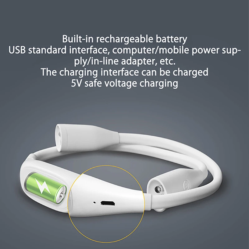 LEDGLE Rechargeable Neck Lamp Reading Lamp LED Night Lights Flashlight Lampe Lightweight Camping Read Lamp BBQ USB Booklight