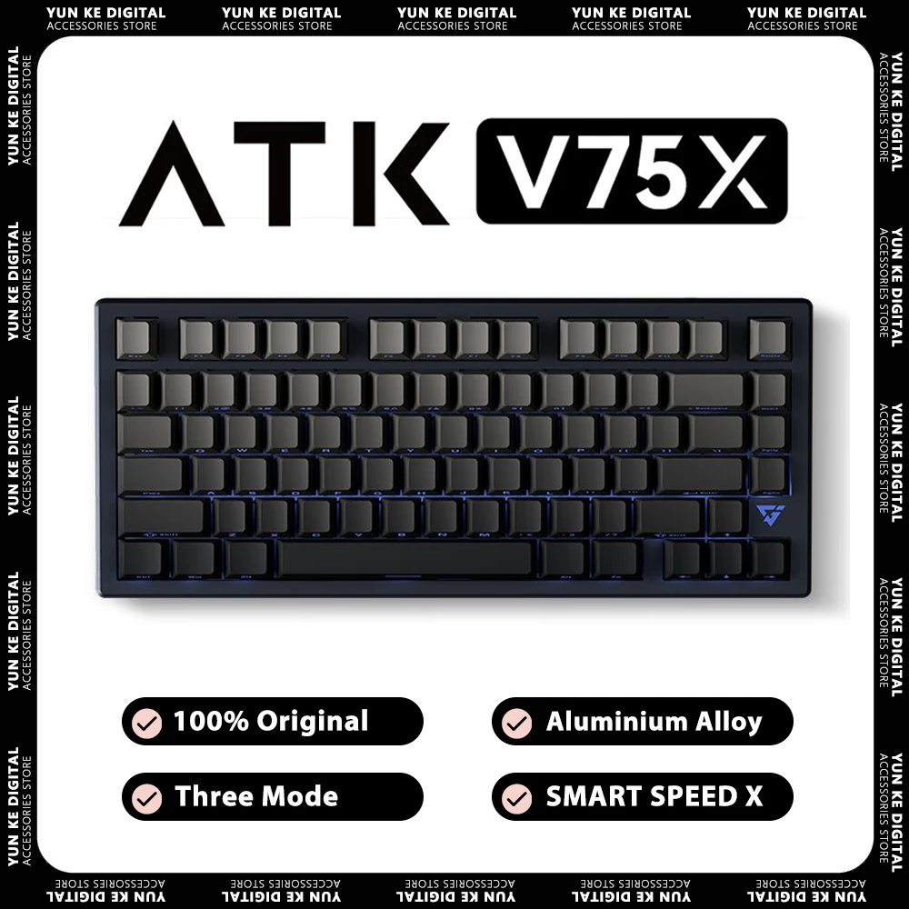 

ATK VXE V75X Mechanical Keyboard Aluminium Alloy SMART SPEED X Low Delay Three Mode Gaming Keyboard Hot Swap RGB Pc Gamer Office