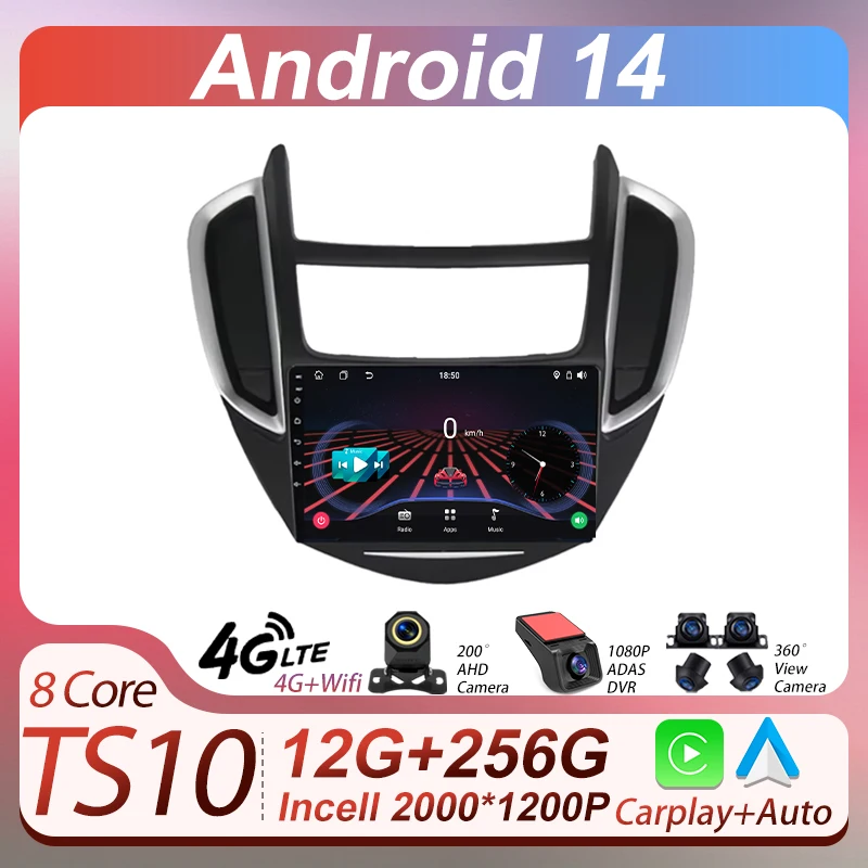 

Android 14 For Chevrolet Tracker 3 TRAX 2013 2014 2015 Car Multimedia Radio Player 8 Core GPS Navigation Stereo Head Unit Wifi