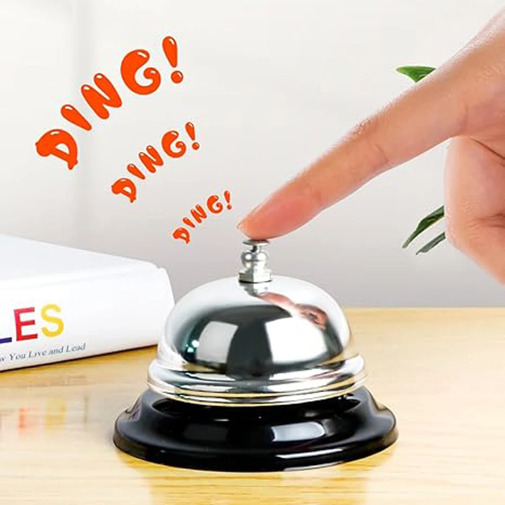 

Прочный сервисный звонок из сплава, подходит для ресторанов, баров и кафе — небольшой металлический звонок, руководство, батарейки не требуется.