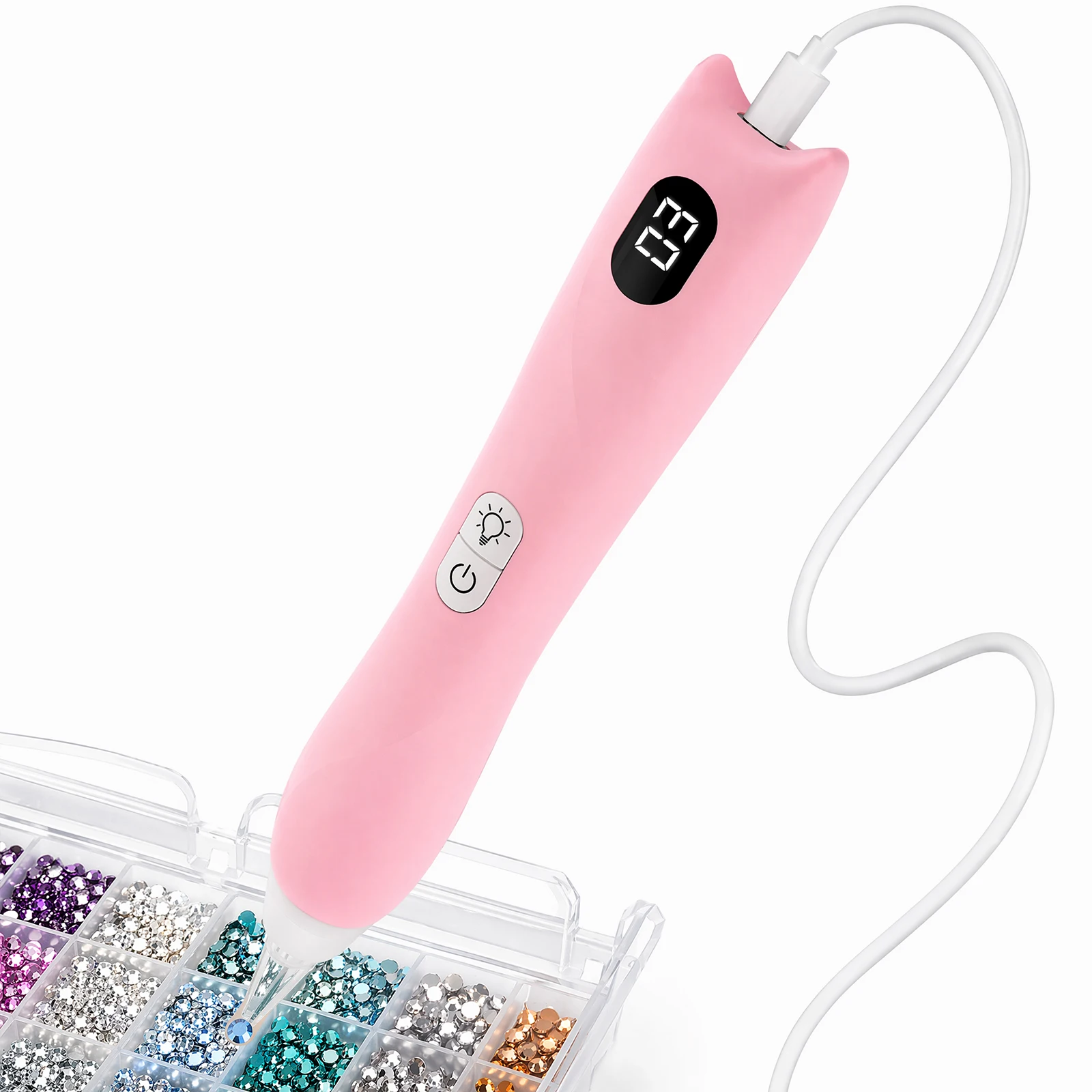 Rechargeable Wireless Diamond Art Pen Type-C Powered Wax-Free Diamonds Painting Accessories Pens for Round Square & AB Drills