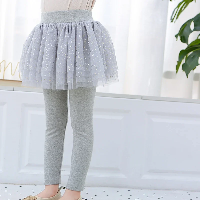 Girls Leggings Kids Leggings Lace Princess Skirt-pants Spring Autumn 2 To 8 Yrs Children\'s Casual Skinny Legging Clothing