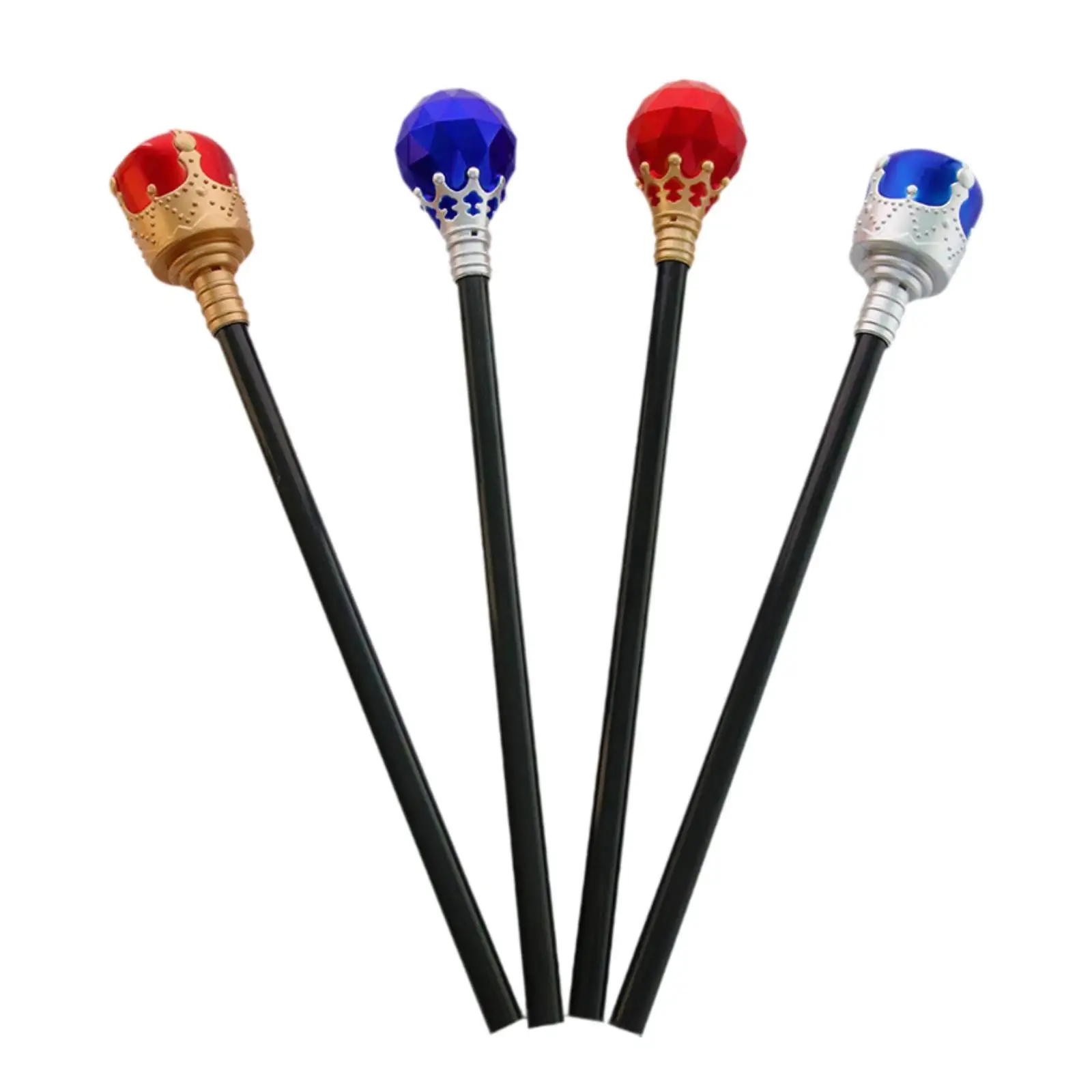 4 Pieces Halloween King Canes Queen Costume Scepter for Kids Men Women