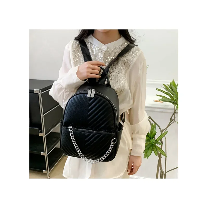 New EuropeAn-American Style Korean Version of Women\'s Fashion All Match Ling Lattice Embroidery Line Travel Bag Women Backpack