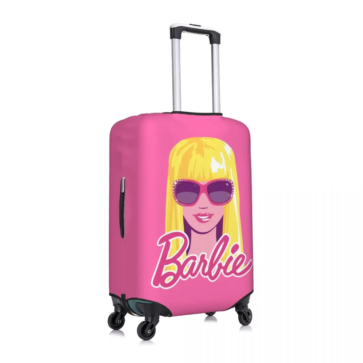 Aangepaste Roze Meisje Barbie Bagagehoes Elastische Reiskoffer Beschermhoezen Past 18-32 Inch