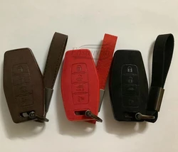Car Suede Leather Key Case Cover Holder For Mitsubishi Outlander 2/3/4 Buttons 2022 2023 Interior Accessories