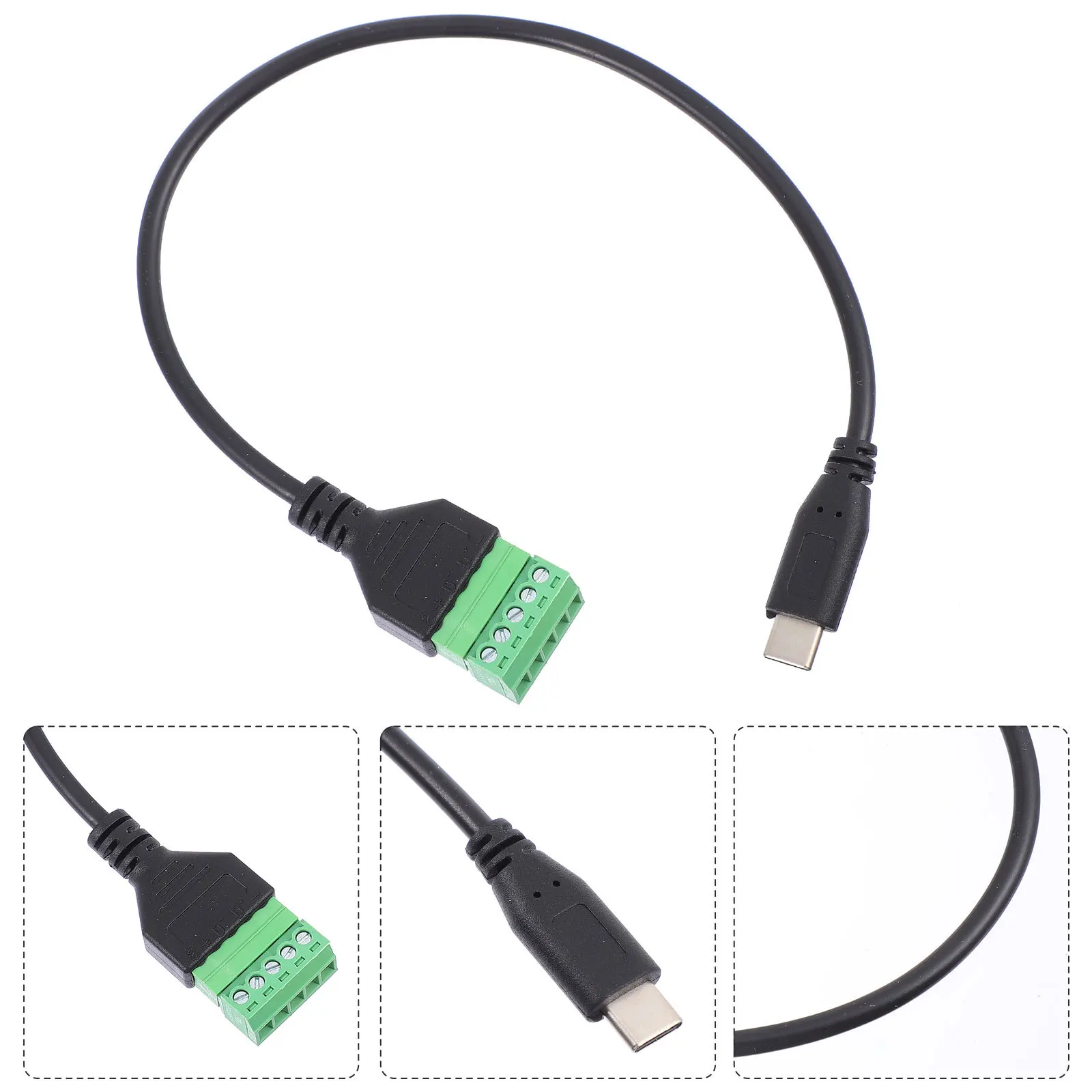 

USB-C Screw Terminal Type-C USB Plug to 5Pin Adapter Solderless Charging Data Transfer Converter Computer Accessory Extension