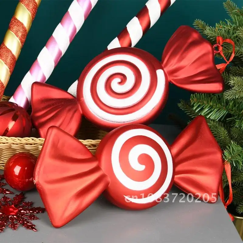 30/40cm Christmas Decoration Pendant New Simulation Colored Candy Lollipop Small Cane Pendant Photographic Props Home decor 2023