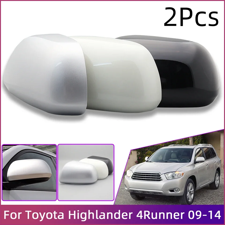 

2Pcs Rearview Mirror Cap For Toyota Kluger Highlander 4Runner 2009 2010 2011 2012 2013 2014 Backup Mirror Cover Housing Shell