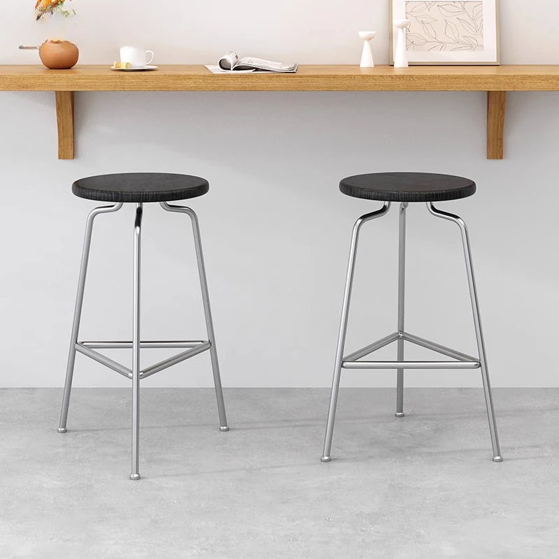

For Nordic Minimalist Dining Chair Designer Home Counter Stool Iron Frame Elevated Stool Simple and Versatile Contemporary Furni