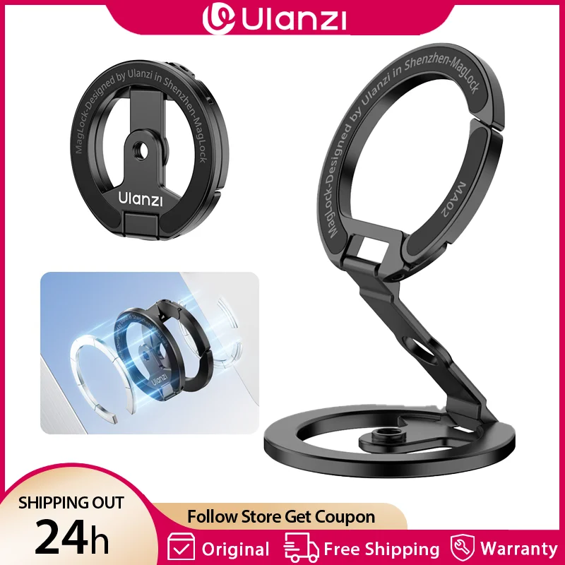 Ulanzi Ma02 Maglock Suporte de Telefone Magnético Duplo Suporte de Telefone Dobr - imagem 1