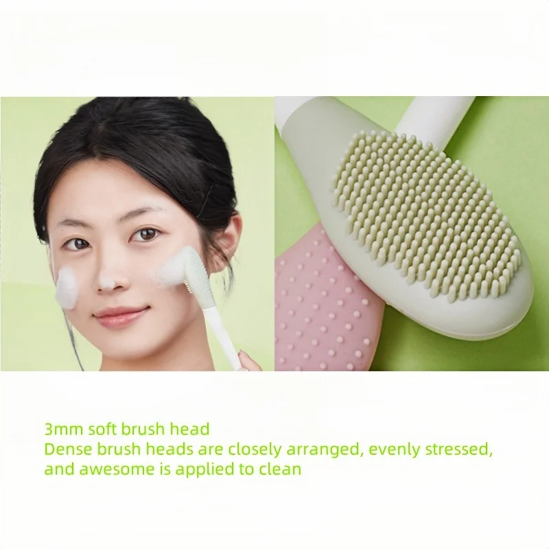 Spazzola per il viso in gel di silice Detergente per il viso a doppia faccia Prodotto per la rimozione dei punti neri Detergente per i pori Spazzola per maschera esfoliante per il viso