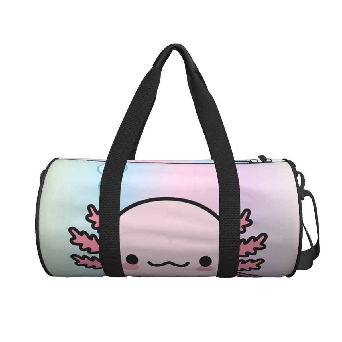 Cute Axolotl Large Duffle Gym Bag Multi-Functional Duffle Travel Bags Handbags Fitness bag