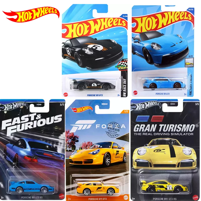 Original Hot Wheels Car Porsche 911 GT3 RS 1/64 Diecast Toys for Boys Vehicle Alloy Model HW Race Day Collection Birthday Gift