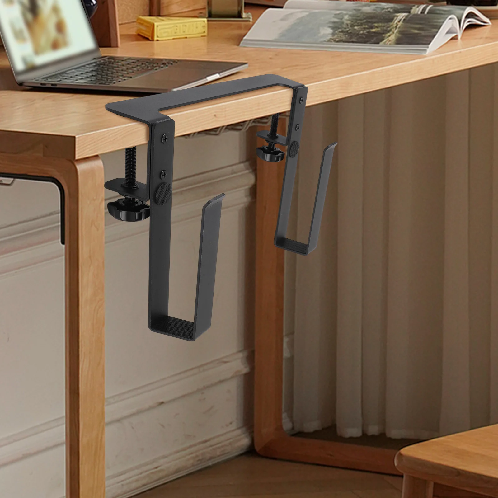 Versatile Desk Storage Solution Black Cooling Bracket Long-lasting Durability Premium Material Construction Device Cooling Area