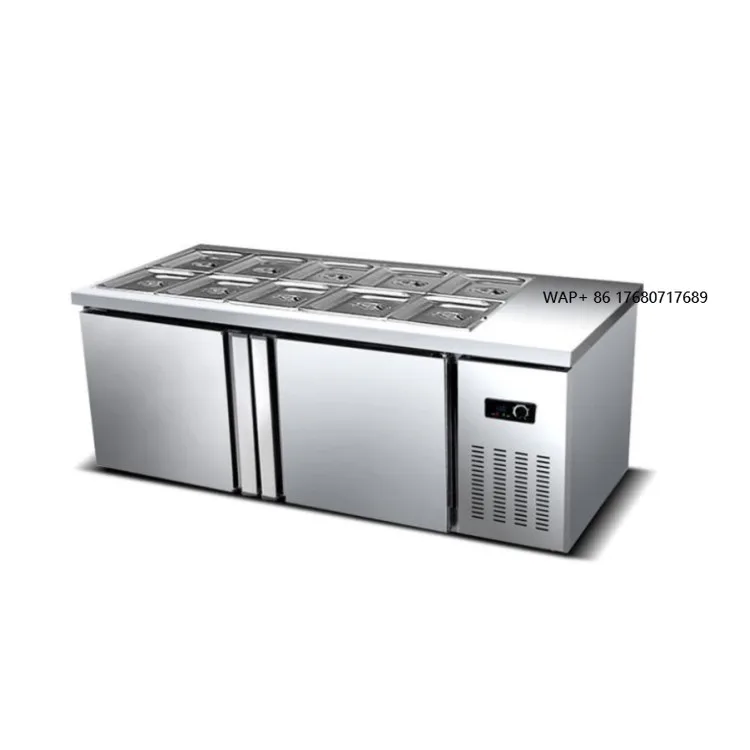 Best Selling Products 2024 Refrigeration Equipment Salad bar Display Counter Commercial Pizza Working Table Counter for Sale