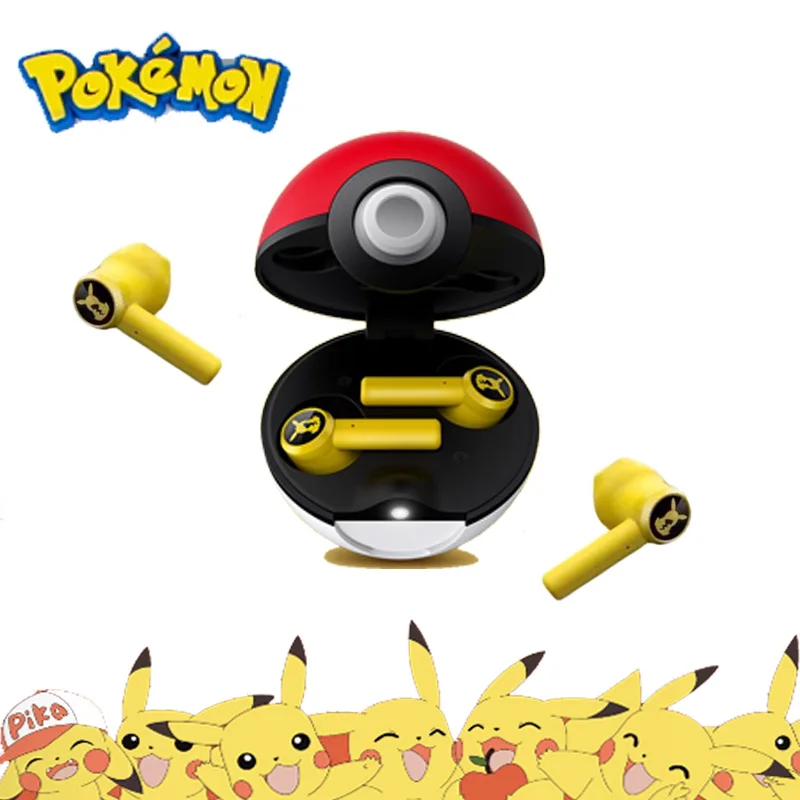 NEW Pokemon Pikachu True Wireless Bluetooth Earphones Tws Sport Noise Reduction Headphones Touch Control Microphone Universal