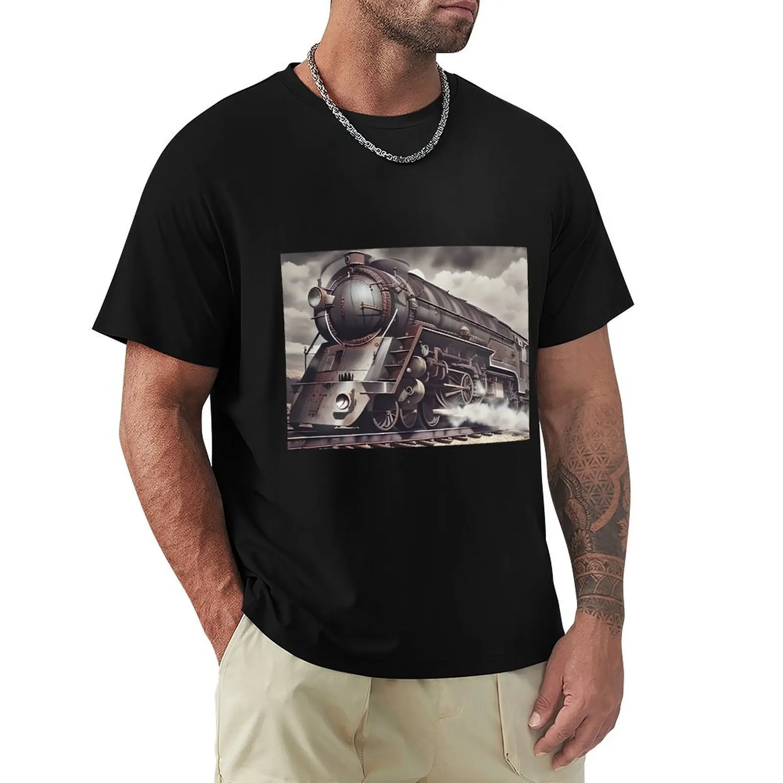 Dreyfuss Hudson - Classic train T-Shirt Classic Graphic Short Sleeve Top