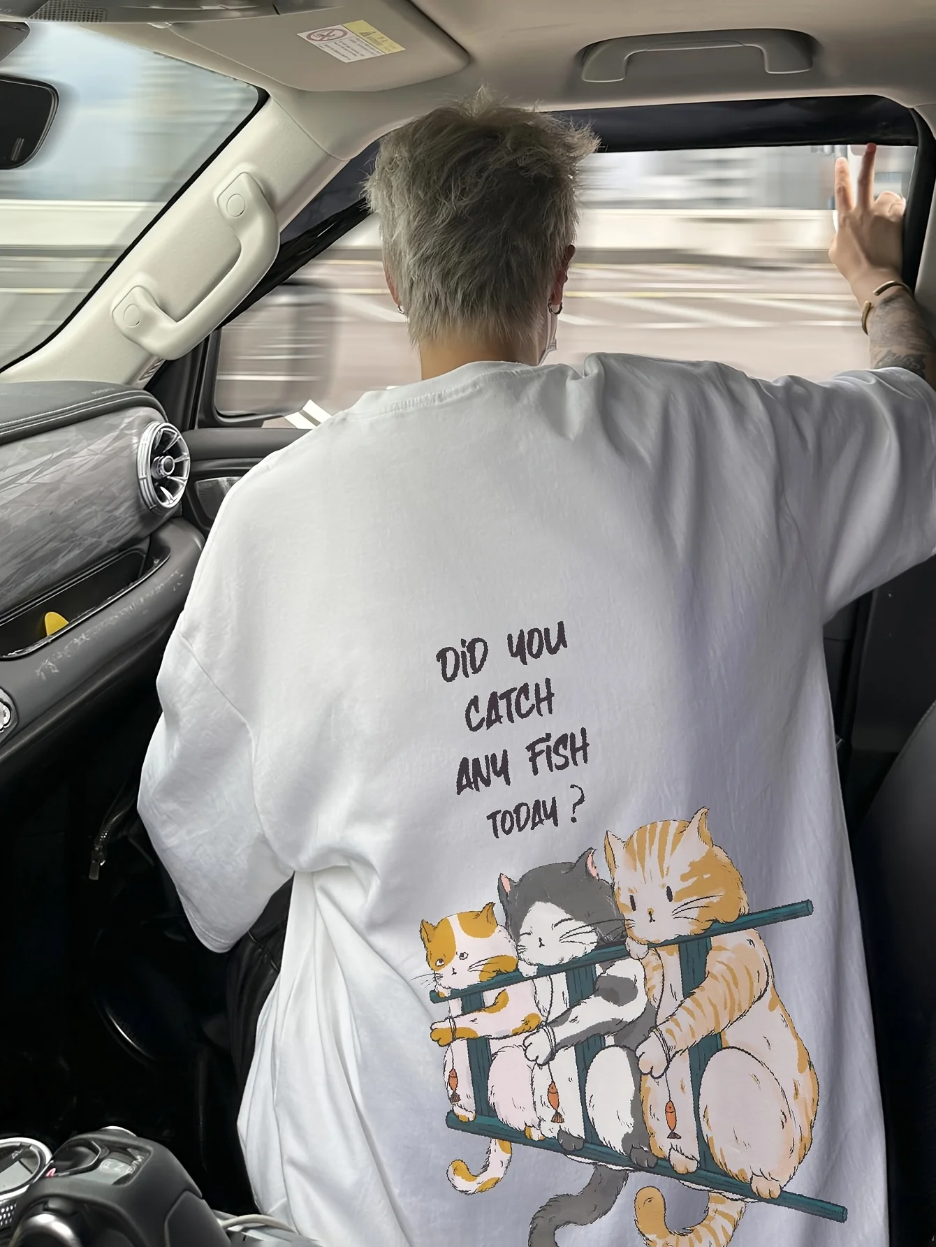 coreia-stylecute-gato-pesca-grafico-masculino-marca-de-luxo-algodao-oversize-manga-curta-verao-unisex-das-mulheres-dos-homens-topo-streetwear-t