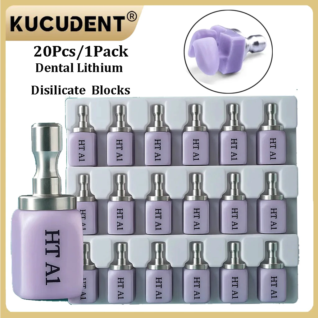 

20 Pcs Dental Lithium Disilicate Ceramic Blocks C14 Glass CAD CAM CEREC Milling Press Ingots for Crown Veneers Lab Tools