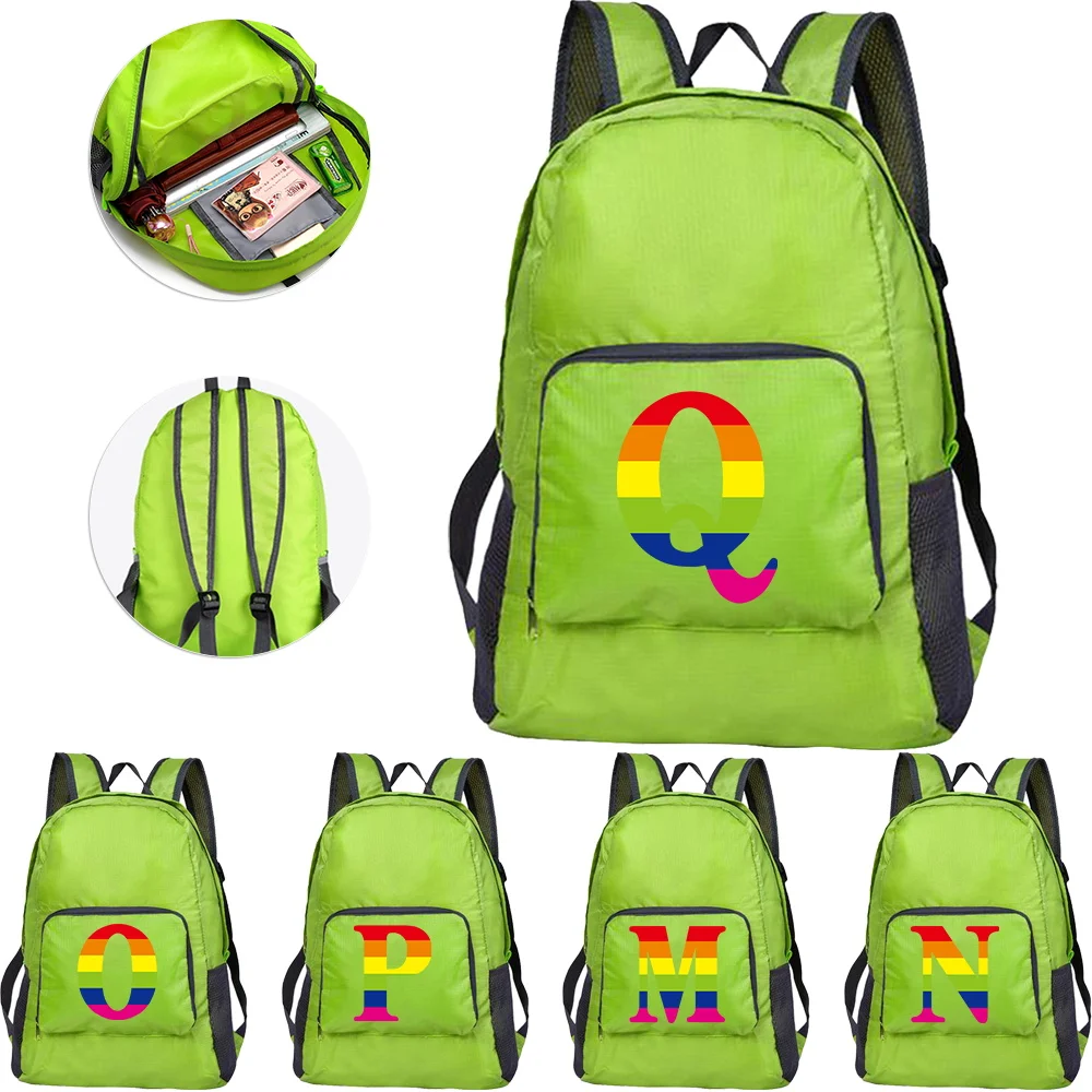 

Hiking Daypack Backpack Outdoor Sport Portable Foldable Bags Rainbow Series Men Women Lightweight Design Storage Pack