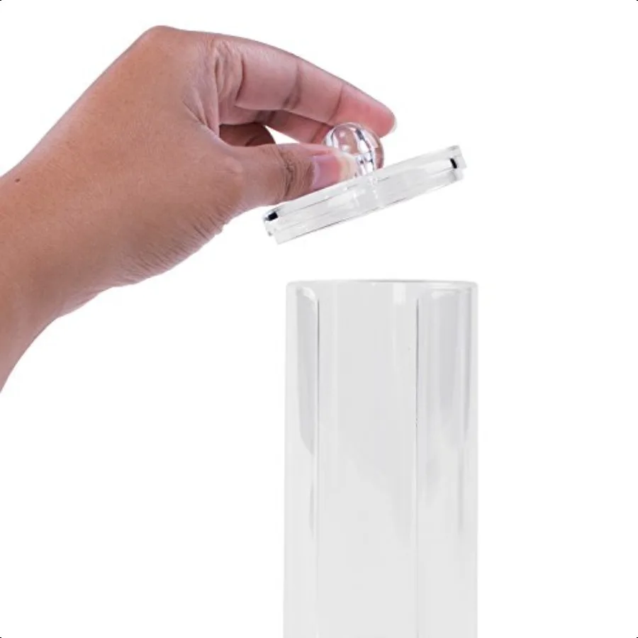 ที่ใส่แผ่นสำลีเช็ดเครื่องสำอางอะคริลิคใส พร้อมที่จัดระเบียบและชั้นวางโชว์