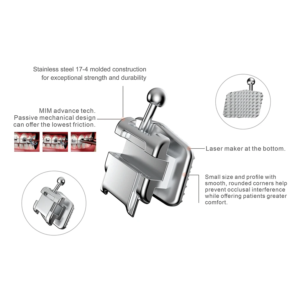 Other Equipments Products Orthodontics Metal Bracket Bondable Standard Roth 0.022 Self-ligating Braces
