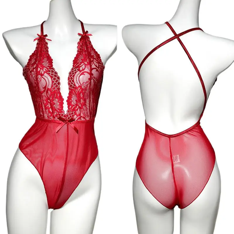 

Эротический сексуальный комбинезон с открытой спиной и подтяжками, прозрачный комбинезон с глубоким v-образным вырезом, сексуальное женское белье, кружевное боди, женское сексуальное прозрачное нижнее белье, костюмы