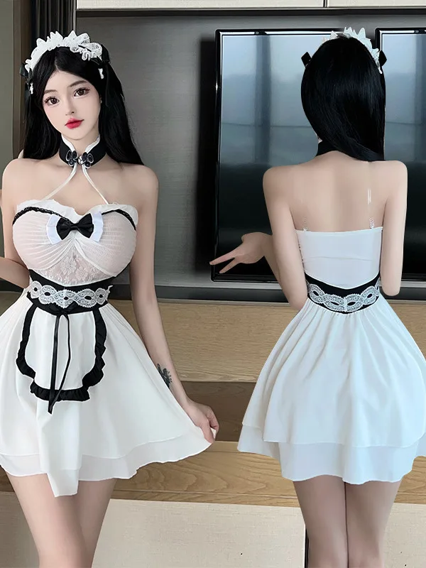 Sexy Vrouwen Sexy Anime Meid Kleding Meid Uniformen Gewaden Jurk Elegante Mesh Kant Sexy Koreaanse Vrouwen Mini Jurk Sweet 2024 New O7uk