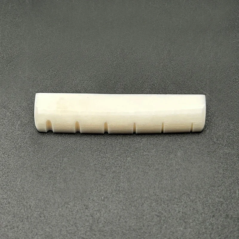 2Pcs Real Bone YMH Style Nut 43x5x9MM-R400/Saddle 75x3x9.7MM-R400 with Compensation 6-String Acoustic Guitar Folk Guiar