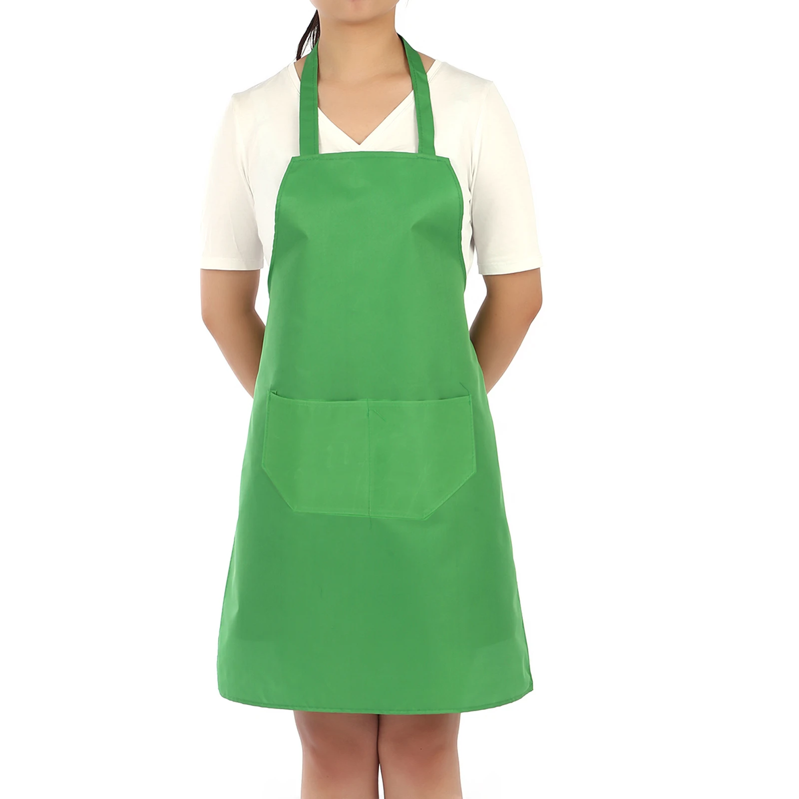 Colorful Cooking Aprons Home Male Female Chef Aprons Restaurant Cooking Baking Dress Oil-proof Pockets Apron Kitchen Accessories