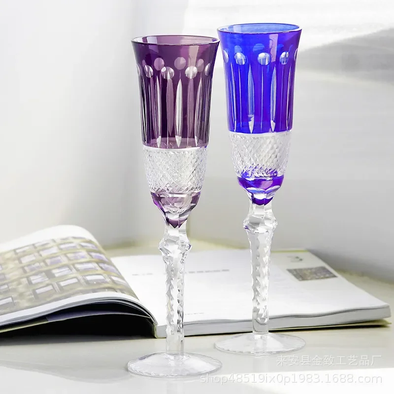 Handmade Crystal Wine Glass Set Elegant Red Wine Goblet High End Champagne Flute Gift Box Luxury Drinking Ware for Home Bar