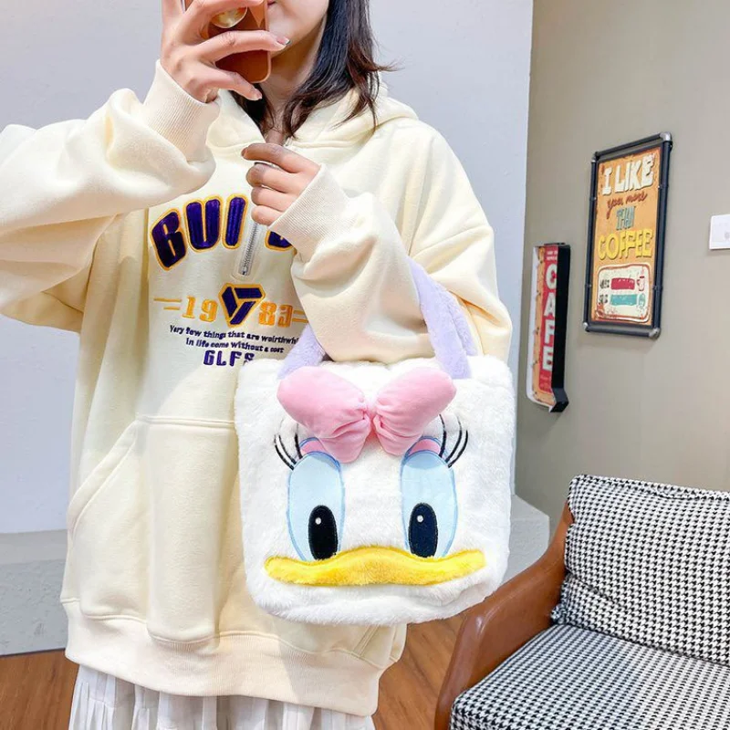 Tas tangan imut dan manis aster, tas tangan Disney musim gugur dan musim dingin, tas belanja pita kartun, perjalanan, tas mewah serbaguna mode sederhana