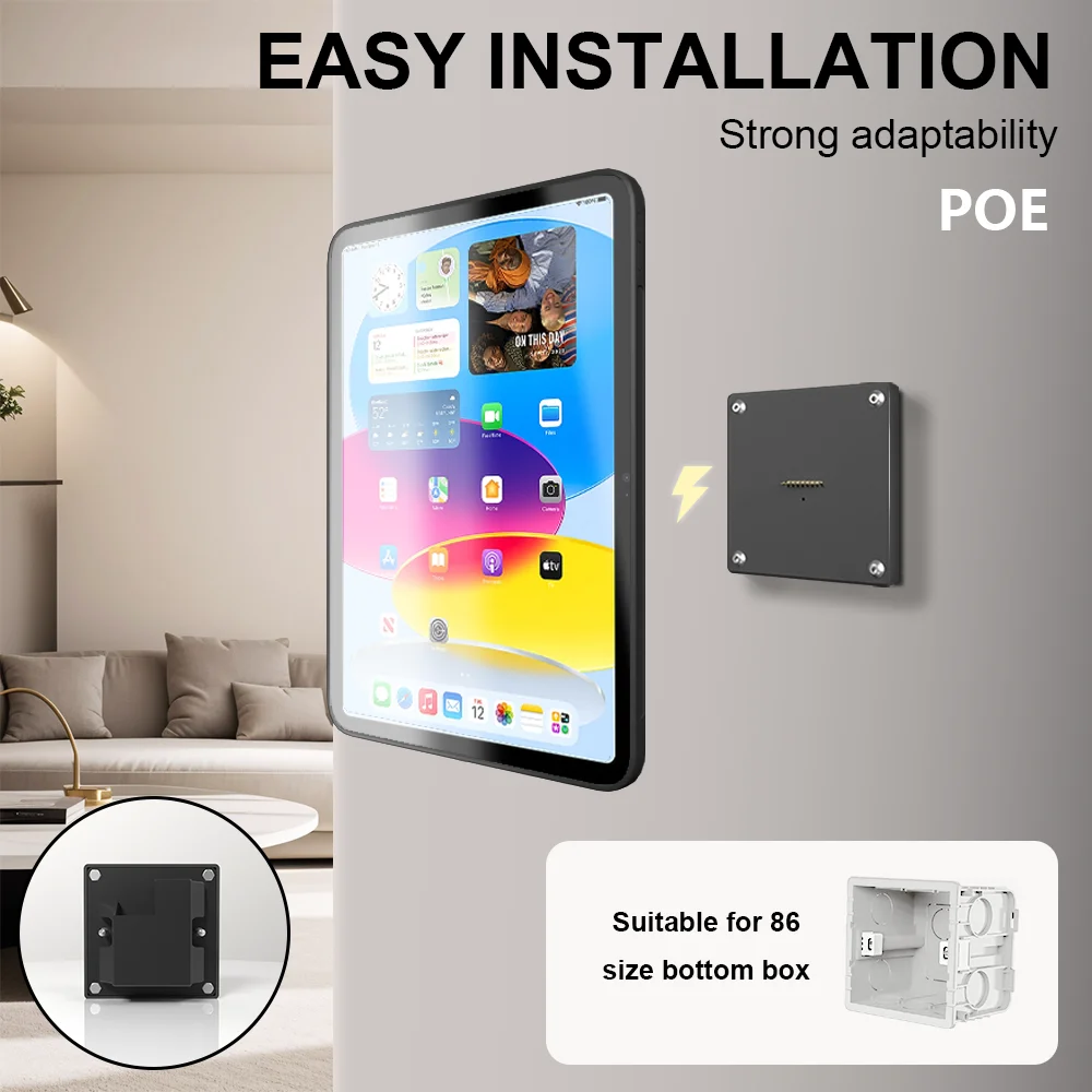 

Магнитное настенное зарядное устройство Zilvex POE для iPad Pro/Air/Mini 8,3-11-13 дюймов, основание + комплект чехлов, подставка для планшета для умного дома с питанием от POE