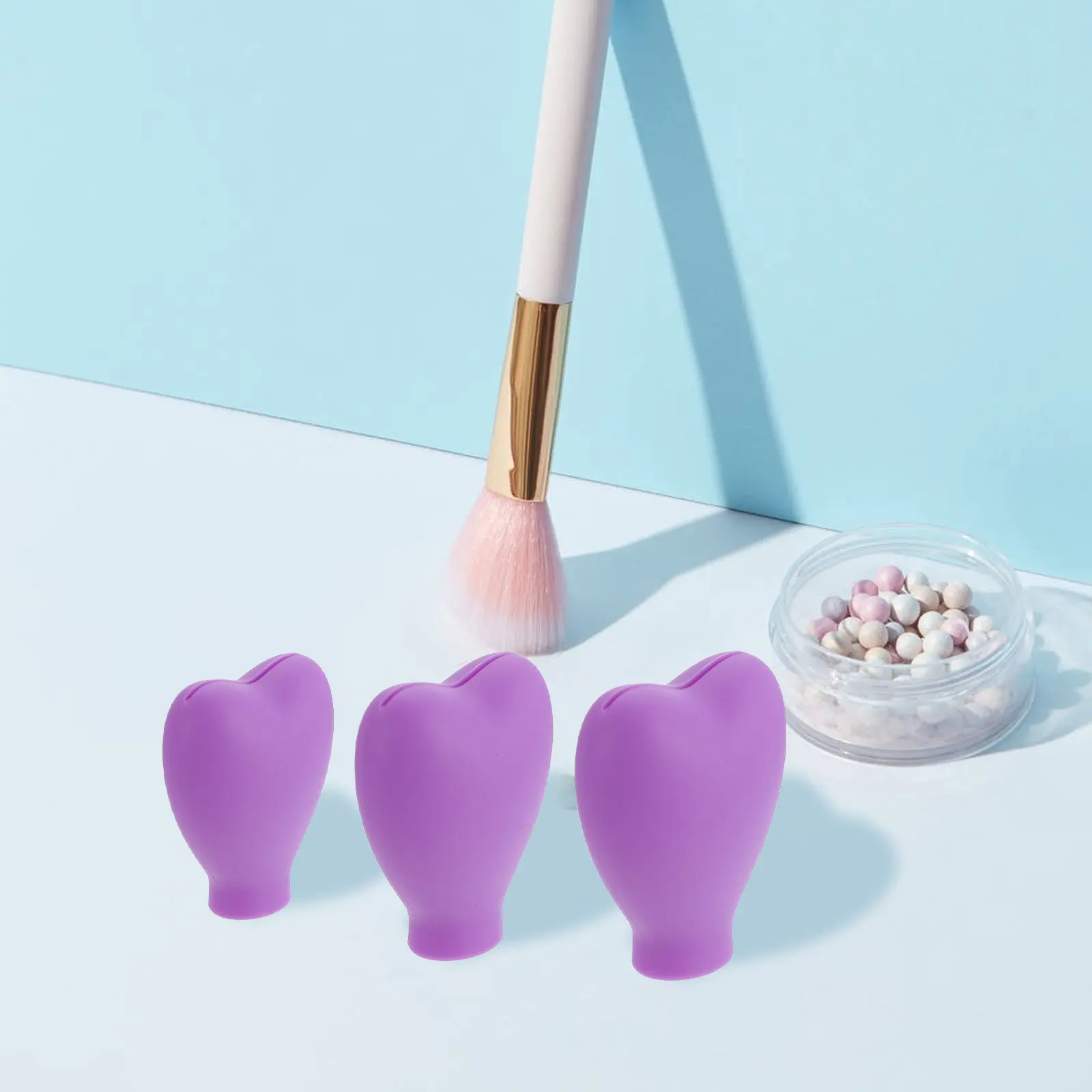 6Pcs Brush Head Covers Silicone Makeup Brush Protectors Travel Friendly Storage Sleeve Bristle Shape Retention Hygienic
